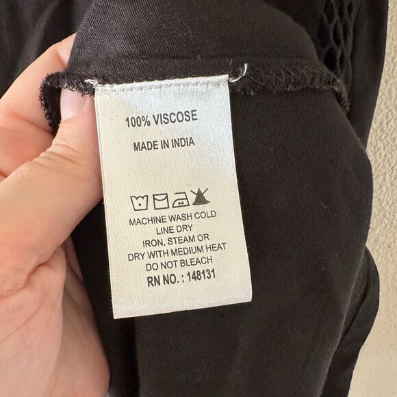 Scully Cantina Black Cutout Hi Low Tunic Long Sleeve Top Black Size L - Picture 7 of 8